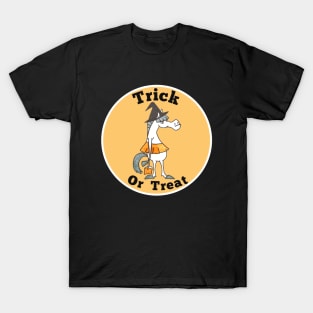 Comic Halloween Trick or Treat Horse T-Shirt